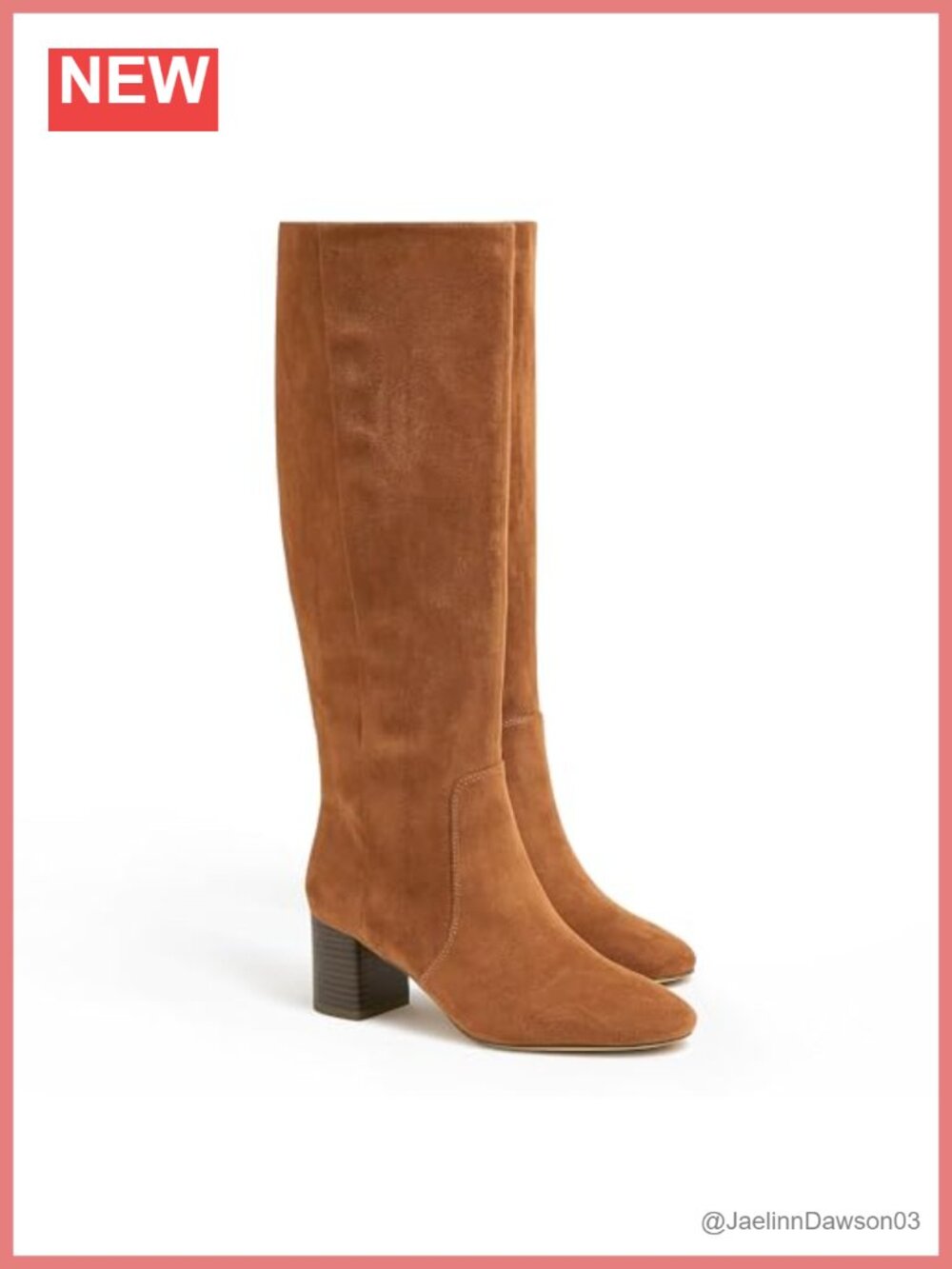 Women's Faux Suede Chunky Heel Knee High Boots Round Toe Side Zipper